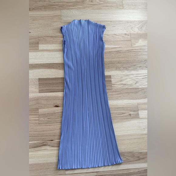 Rails Plisse Pleated Sleeveless Midi Dress in Jewel Blue Mock Neck size S - Picture 15 of 15